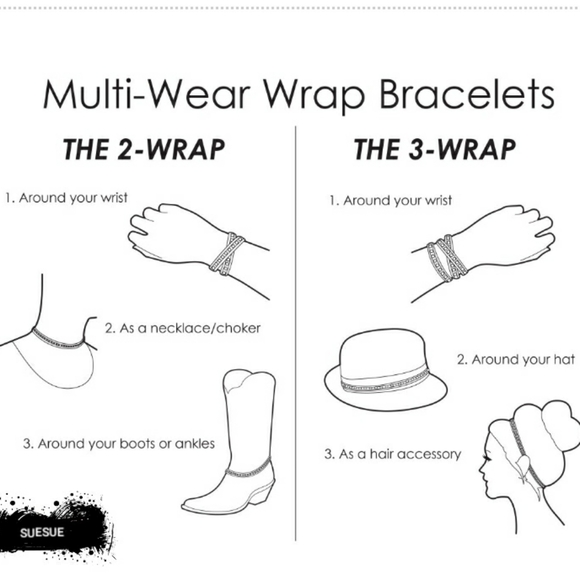 NEW Handmade 2 Wrap Bracelet Choker Katie Soleil - Picture 5 of 5